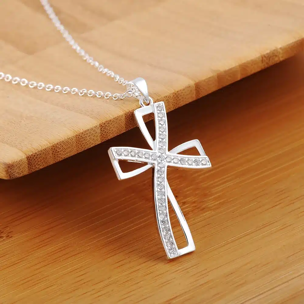 Lujo Collar Elegante Para Mujer Chapado En Plata