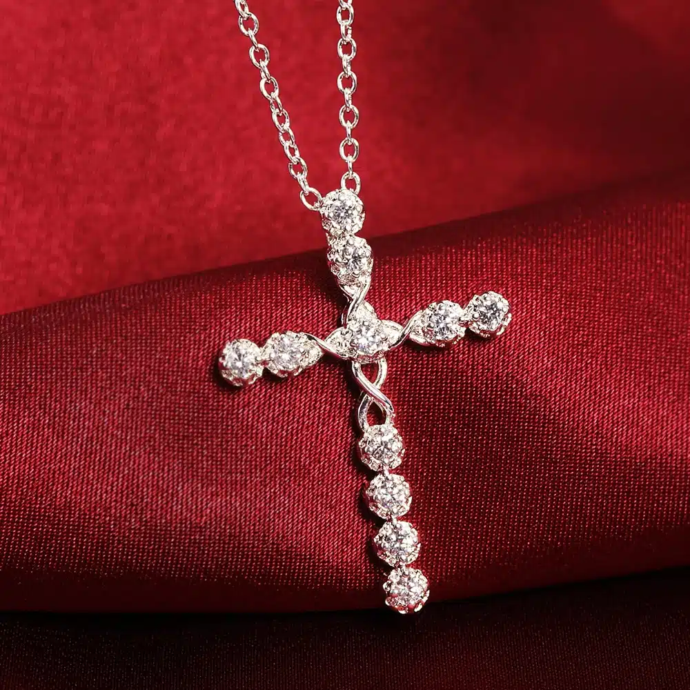 Lujo Collar Elegante Para Mujer Chapado En Plata