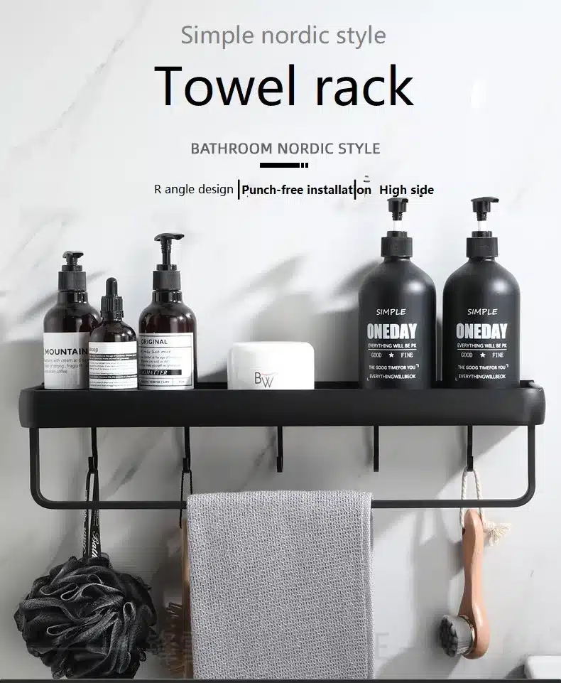 Necesario Estante de baño sin organizador de taladro