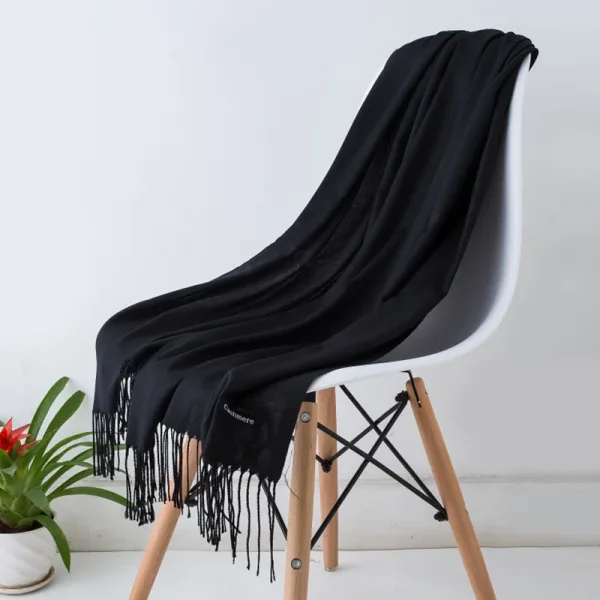 Imagen Del Producto Bufanda De Cachemira Sólida Para Mujer: Elegancia Y Calidez En Un Solo Accesorio | Compra Online En Tiendafiable