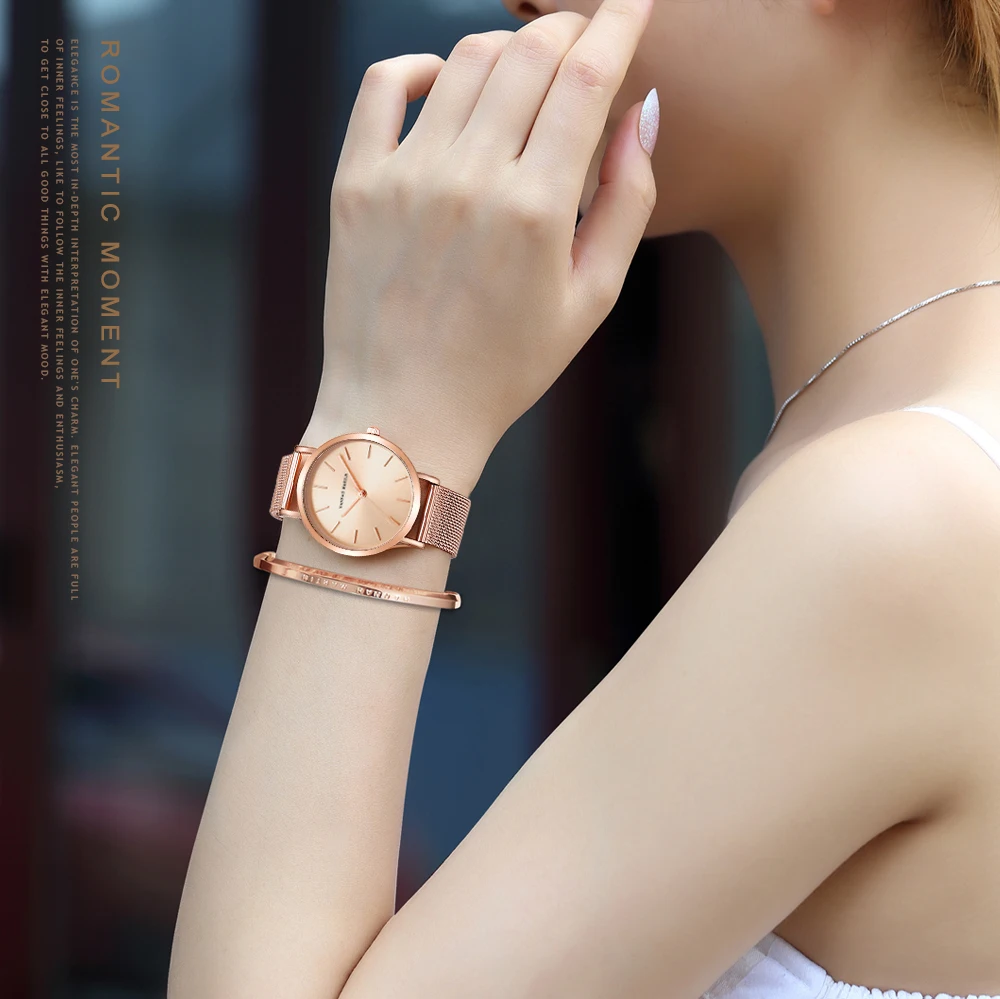 Reloj De Pulsera De Lujo Para Mujer De Banda De Acero Inoxidable De Calidad Reloj De Pulsera De Lujo Para Mujer De Banda De Acero Inoxidable De Calidad