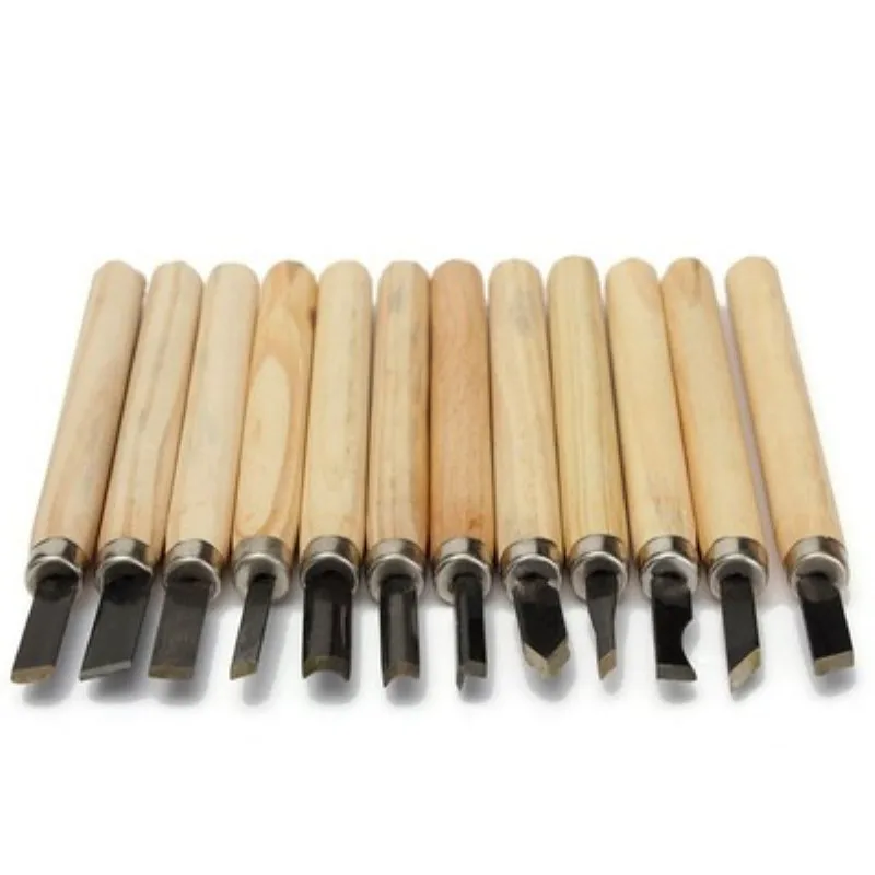 Juego De Herramientas De Mano Con Cuchillo Cincel Para Tallar Madera Profesional, 12 Uds.