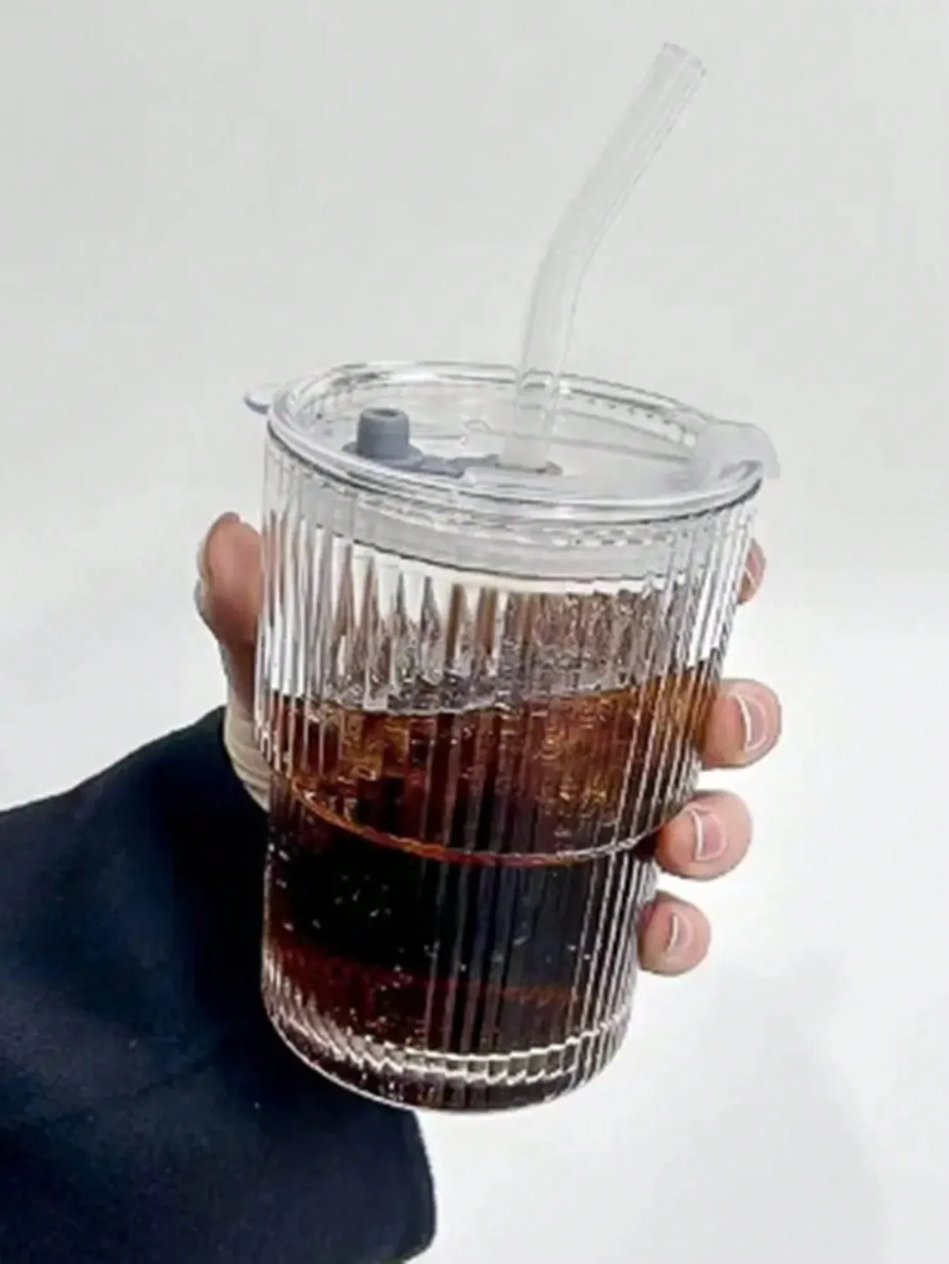 Taza De Cristal De Rayas Verticales
