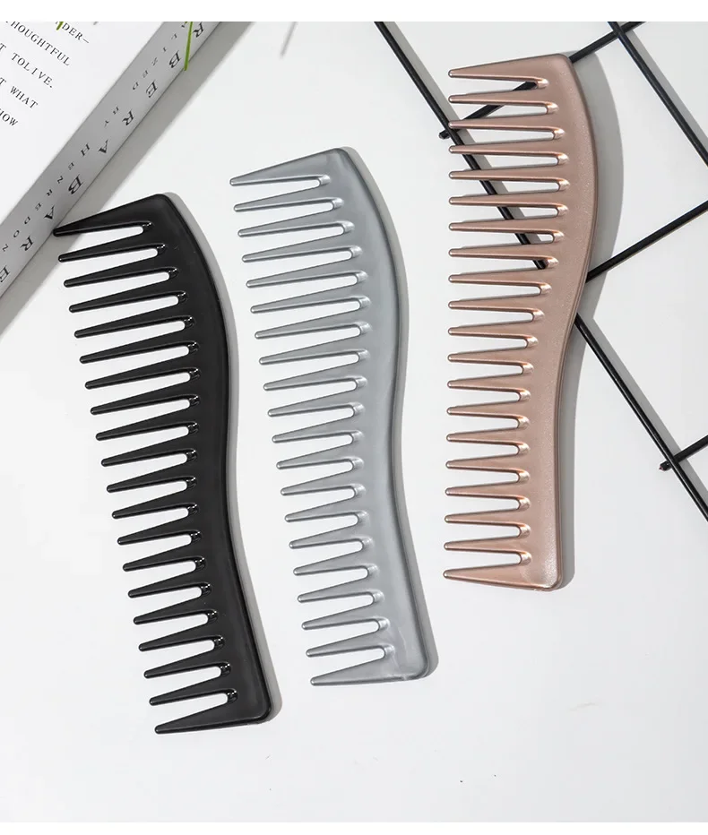 Peine De Dientes Anchos Curvo: Desenreda Y Estiliza Tu Cabello Fácilmente Peine De Dientes Anchos Curvo: Desenreda Y Estiliza Tu Cabello Fácilmente