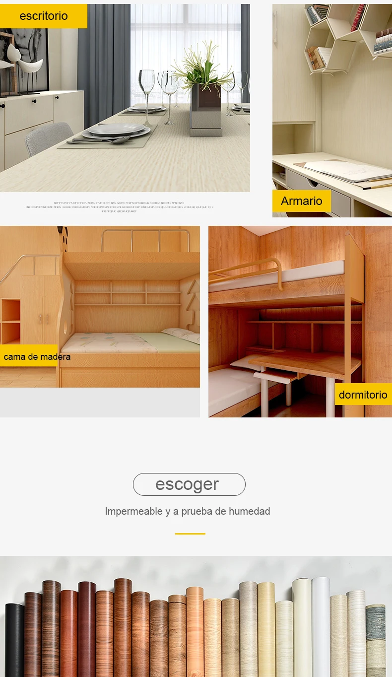 Rollo de papel tapiz autoadhesivo impermeable: decoración fácil y resistente al agua