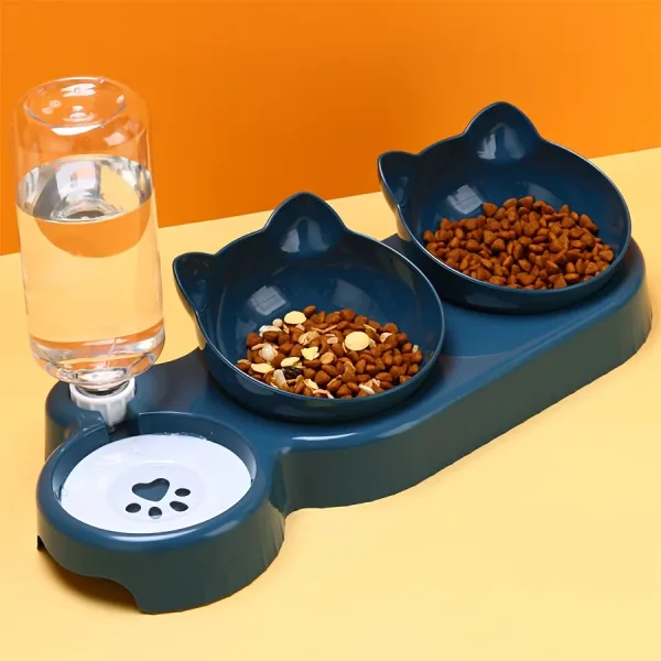 Imagen Del Producto Cuencos Para Mascotas Con Alimentador De Agua, Diseño De Oreja Inclinado, Para Gatos | Compra Online En Tiendafiable