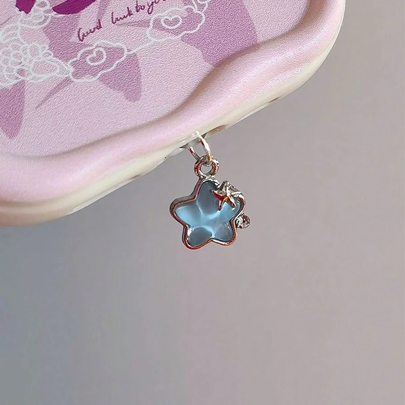 1 Uds. Lindo diamante estrella para teléfono, tapón antipolvo decoración colgante