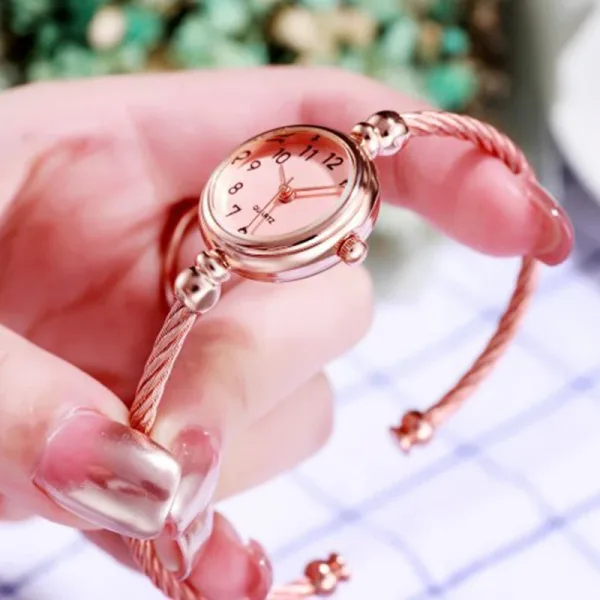 Pulsera Pequeña, Reloj De Lujo De Acero Inoxidable Para Mujer