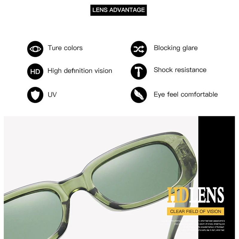 Gafas De Sol Cuadradas Negras A La Moda Para Mujer