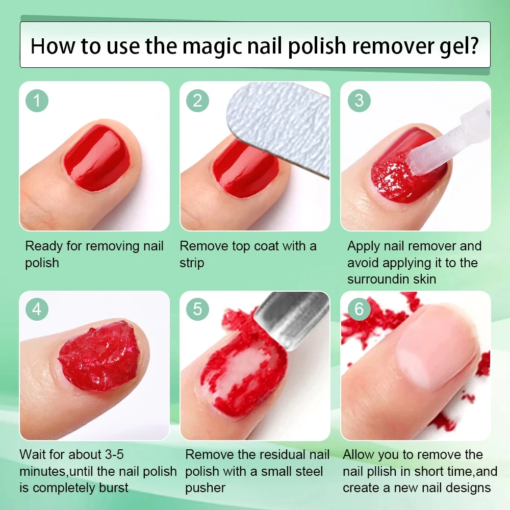 Esmalte quitaesmalte de uñas: 15 ml/botella para una remoción eficiente