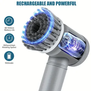 Imagen del producto depurador giratorio inalámbrico con 6 cabezales de cepillo reemplazables | Compra online en Tiendafiable