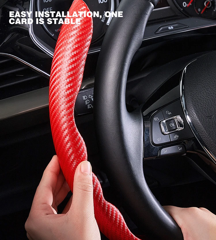 Cubierta de fibra de carbono antideslizante para volante de coche: mayor agarre y estilo
