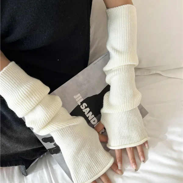 Guantes Largos De Punto Sin Dedos: Estilo Inolvidable Y Comodidad
