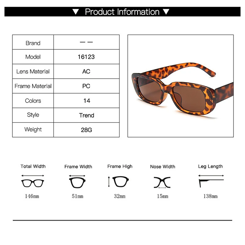 Gafas De Sol Cuadradas Negras A La Moda Para Mujer