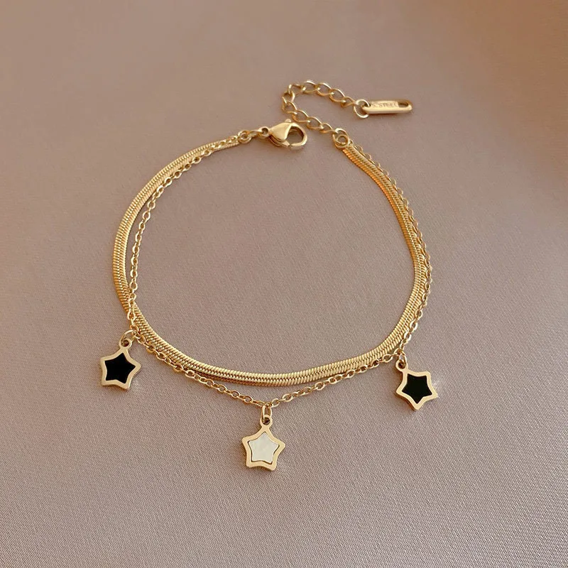 Collar estrella cadena multicapa acero inoxidable 316L