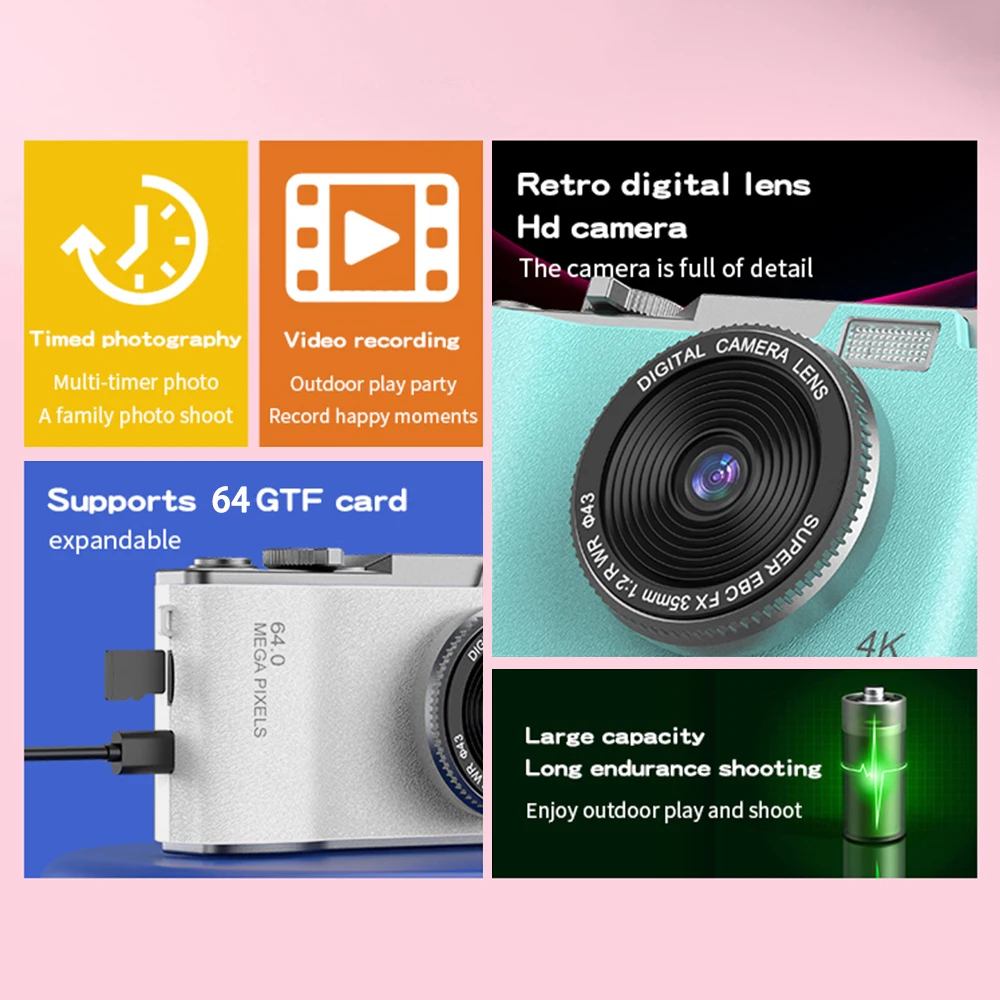 Cámara Digital Hd De 64Mp: Captura Imágenes De Alta Resolución Con Calidad Excepcional