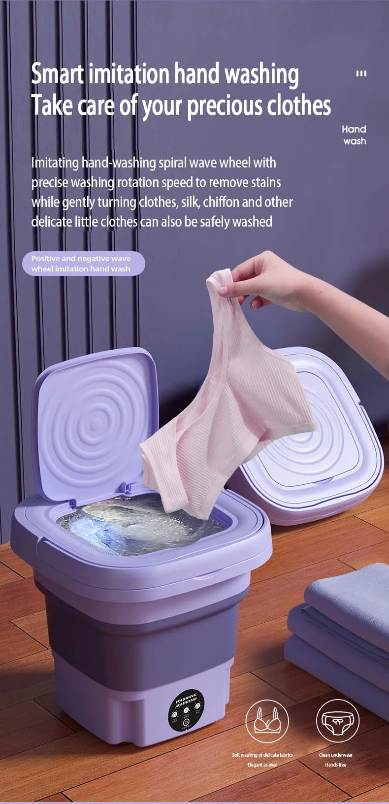 Lavadora plegable de 8L: la solución compacta para tu ropa