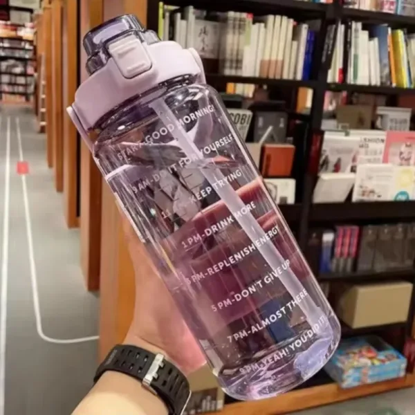 Imagen Del Producto Botella De Agua De 2 Litros Con Pajita: Hidratación Fácil Y Práctica | Compra Online En Tiendafiable