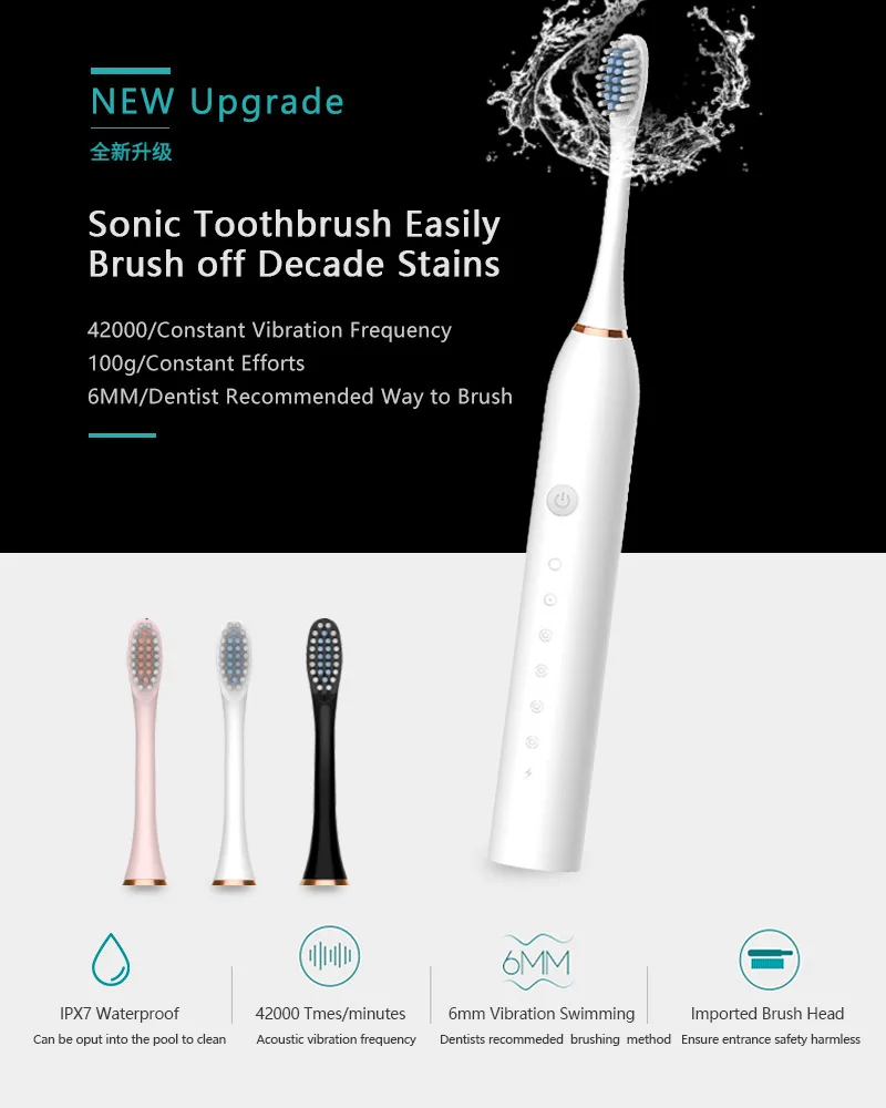 Nuevo Cepillo de dientes eléctrico limpieza profunda