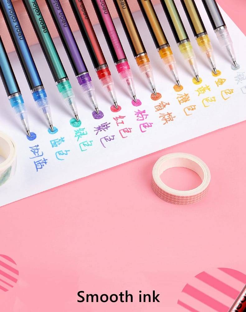 Bolígrafos De Gel Metálicos: Colores Brillantes Para La Escuela