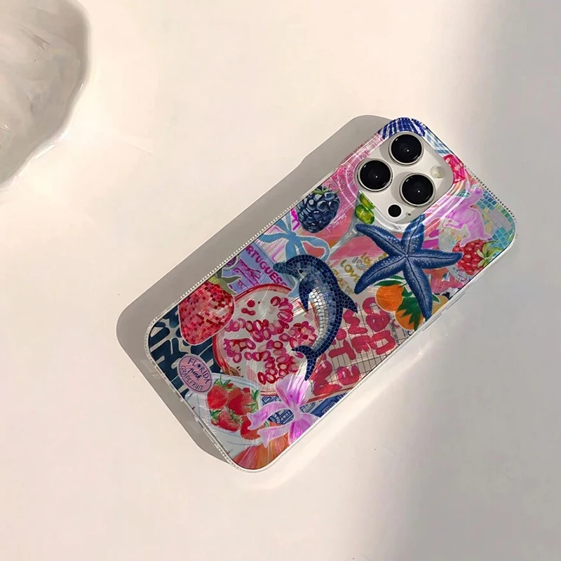 Funda de teléfono con diseño de playa y paisaje costero para iPhone 15 16 14 13 12 11 Pro Max