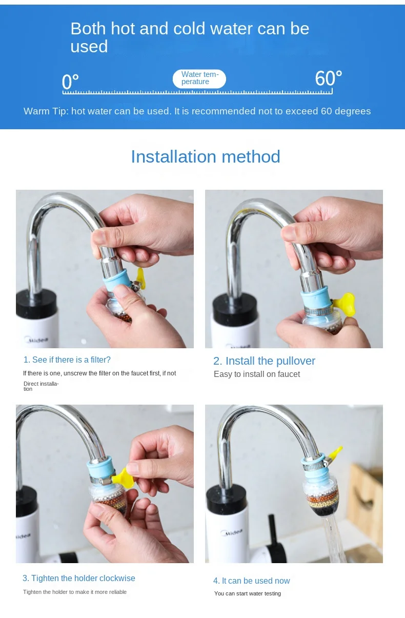 Purificador de agua de 6 capas para grifo: agua limpia y segura al instante