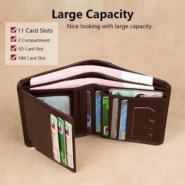 Imagen Del Producto Billeteras De Cuero Genuino Con Bloqueo Para Hombre | Compra Online En Tiendafiable