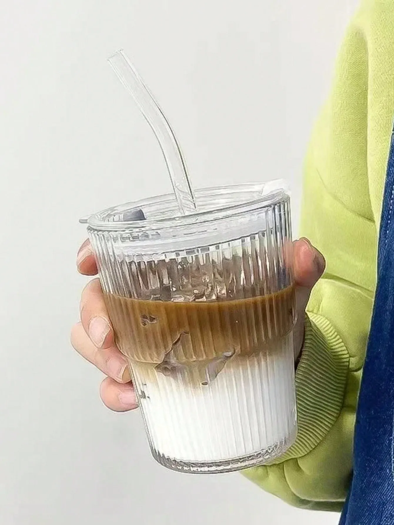 Taza De Cristal De Rayas Verticales