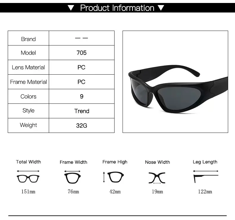 Nuevas Gafas De Sol Deportivas Y2K Punk Para Mujer