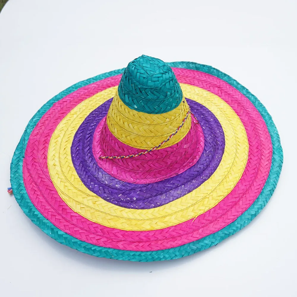 Sombrero De Paja De Ala Ancha Colorido Para Hombre Sombrero De Paja De Ala Ancha Colorido Para Hombre