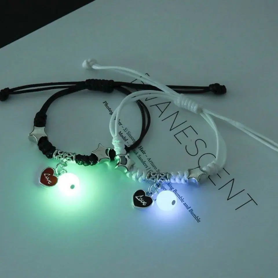 Pulsera luminosa unisex con cuentas: estilo y brillo en un solo accesorio