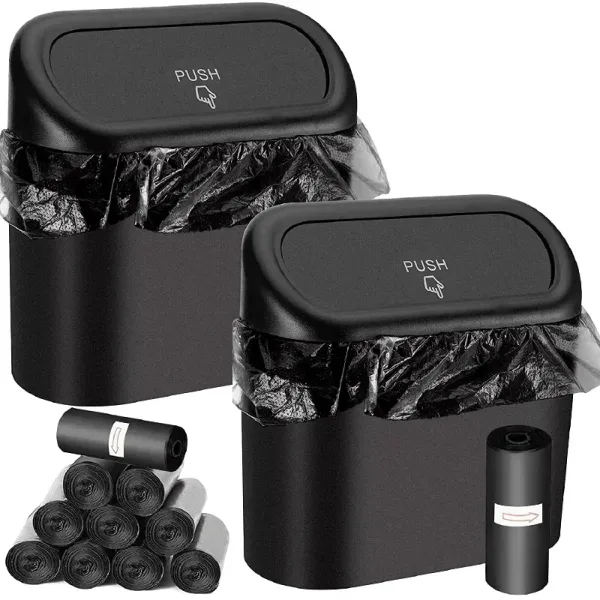 Imagen del producto Bote de basura para coche de 3 uds (con tapa) contiene 60 (300) bolsas de basura | Compra online en Tiendafiable