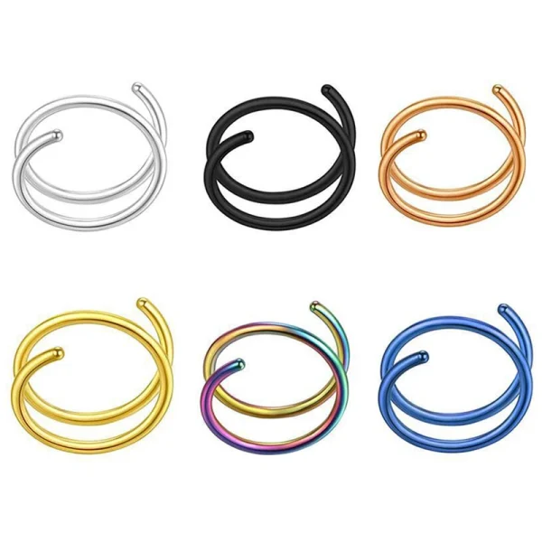Anillo Doble De Acero Inoxidable Para Nariz: Estilo Y Durabilidad