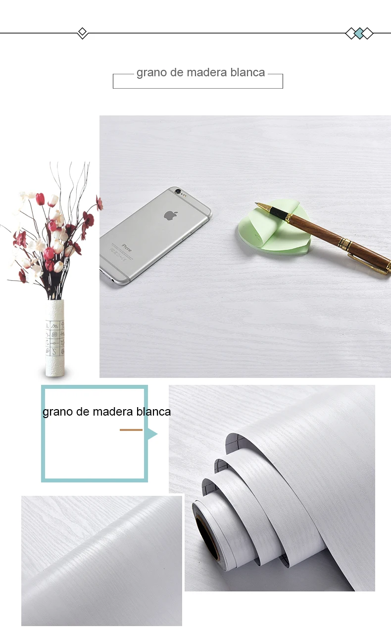 Rollo de papel tapiz autoadhesivo impermeable: decoración fácil y resistente al agua