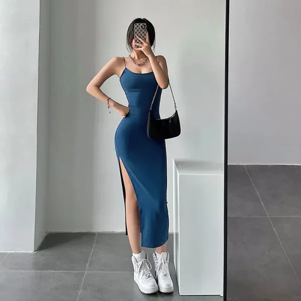 Imagen del producto vestido largo ajustado sin mangas para mujer | Compra online en Tiendafiable