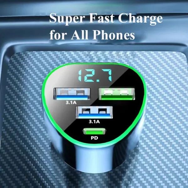 Imagen Del Producto Uyuxio-Cargador De Teléfono 4 En 1 Para Coche | Compra Online En Tiendafiable