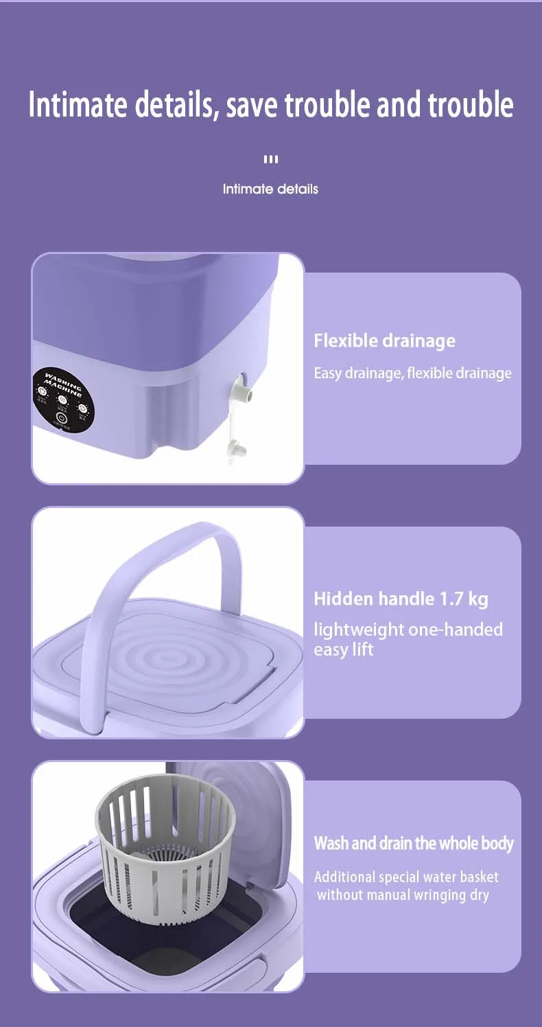 Lavadora plegable de 8L: la solución compacta para tu ropa