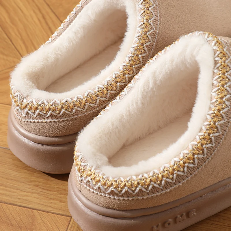 Zapatos Cálidos De Algodón De Felpa Para Mujer: Comodidad Invernal