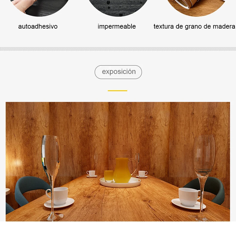 Rollo de papel tapiz autoadhesivo impermeable: decoración fácil y resistente al agua