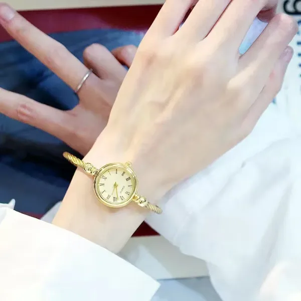 Pulsera Pequeña, Reloj De Lujo De Acero Inoxidable Para Mujer