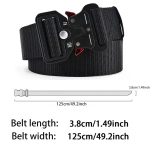 Imagen del producto Cinturón táctico con hebilla de plástico y orejas rojas: resistencia y estilo en un solo accesorio | Compra online en Tiendafiable