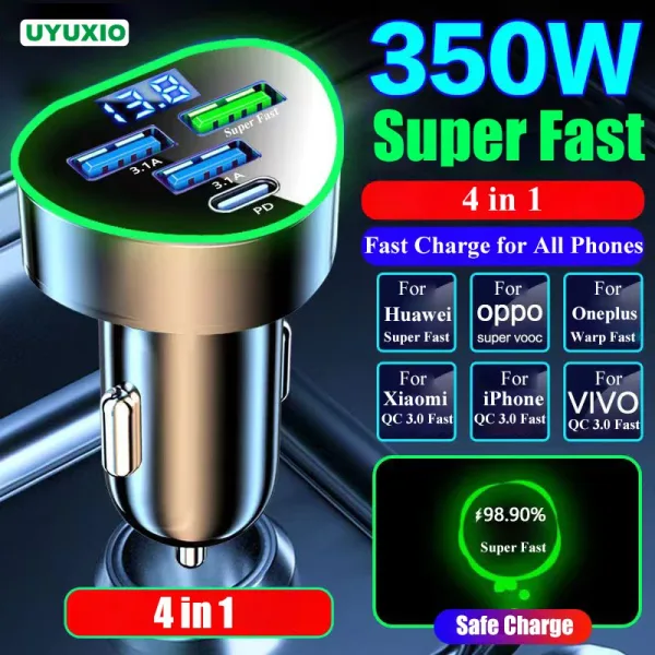 Imagen Del Producto Uyuxio-Cargador De Teléfono 4 En 1 Para Coche | Compra Online En Tiendafiable