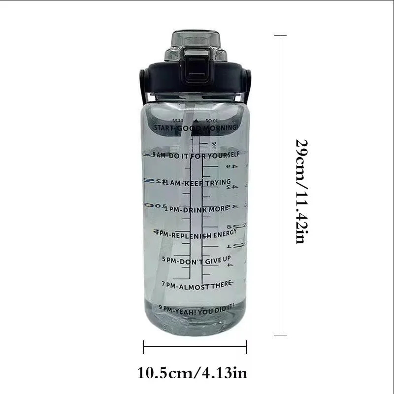 Botella de agua de 2 litros con pajita: hidratación fácil y práctica