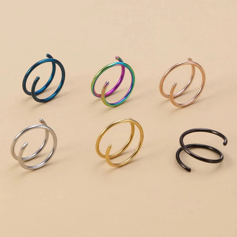 Anillo Doble De Acero Inoxidable Para Nariz: Estilo Y Durabilidad