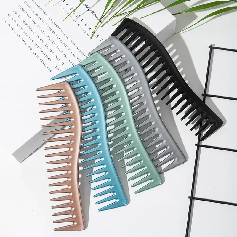 Peine De Dientes Anchos Curvo: Desenreda Y Estiliza Tu Cabello Fácilmente Peine De Dientes Anchos Curvo: Desenreda Y Estiliza Tu Cabello Fácilmente
