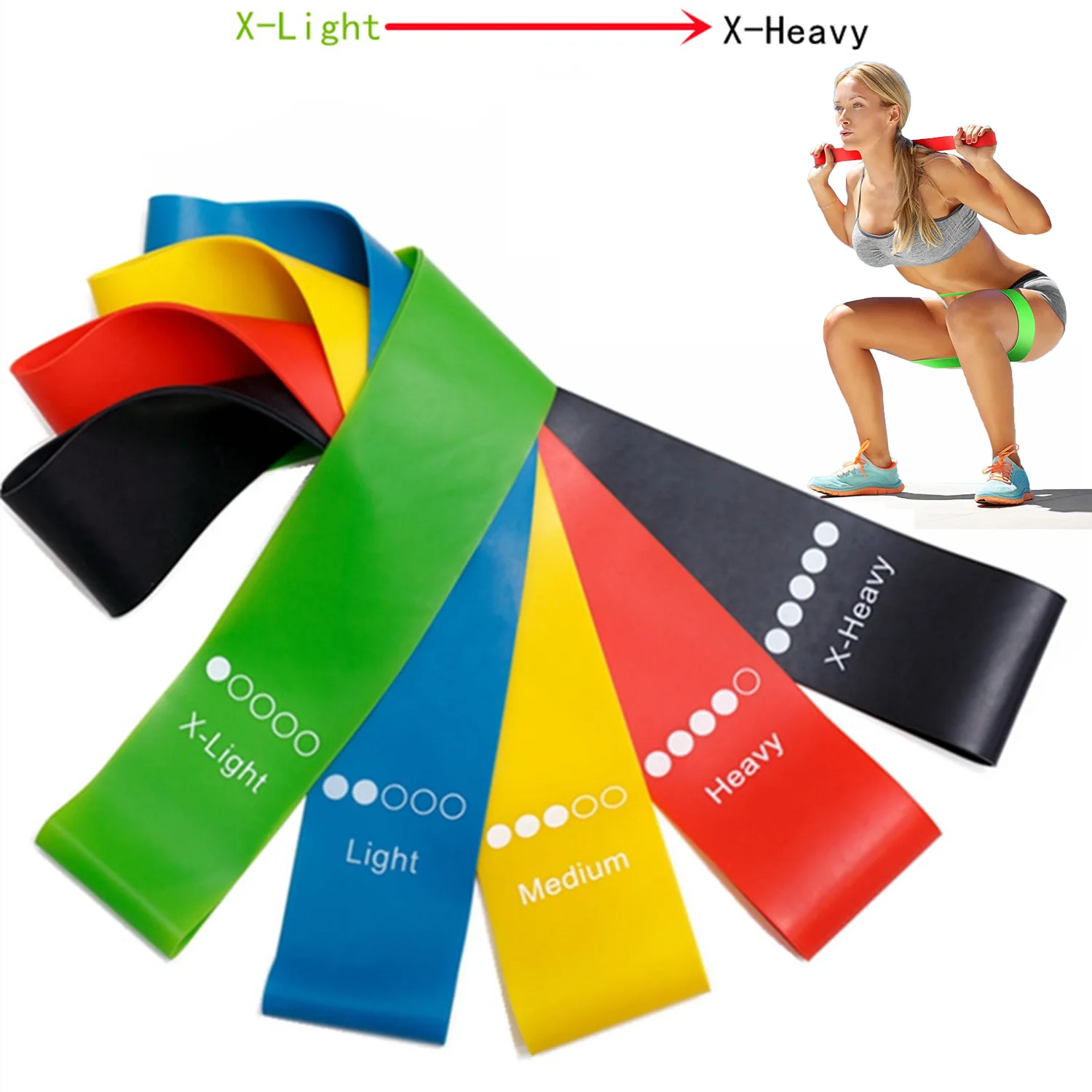 5 Unids/Set De Bandas Elasticas De Goma De Resistencia Para Yoga 5 Unids/Set De Bandas Elasticas De Goma De Resistencia Para Yoga