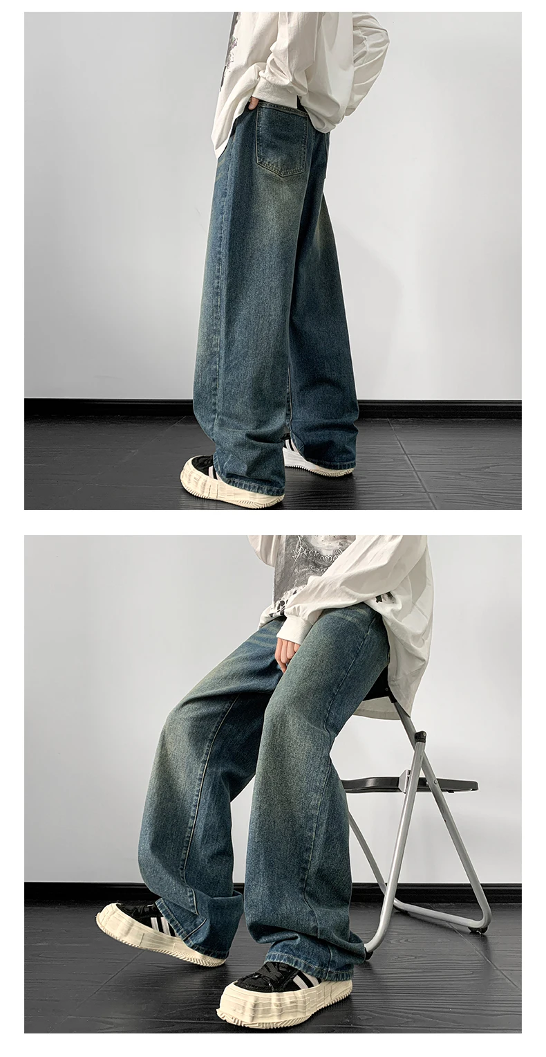 Pantalones Vaqueros De Pierna Ancha Para Hombre: Estilo Y Comodidad En Un Solo Diseño Pantalones Vaqueros De Pierna Ancha Para Hombre: Estilo Y Comodidad En Un Solo Diseño