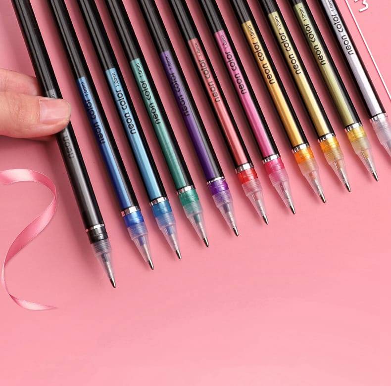 Bolígrafos De Gel Metálicos: Colores Brillantes Para La Escuela