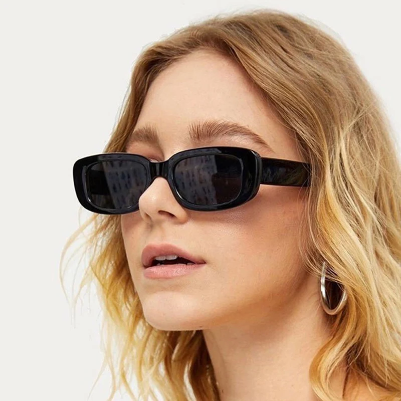 Gafas De Sol Cuadradas Negras A La Moda Para Mujer