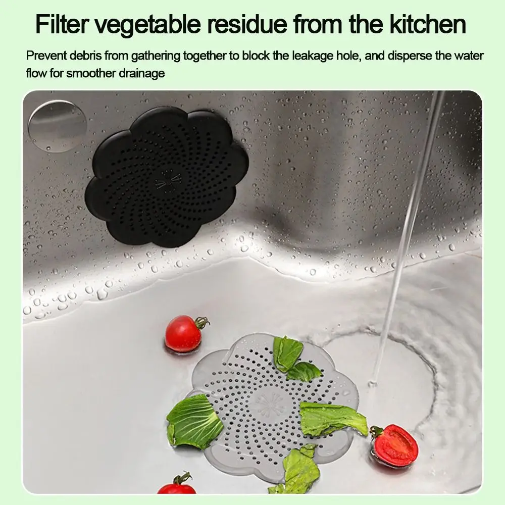 Cubierta De Silicona Con Forma De Flor: Recogedor De Residuos Eficiente Cubierta De Silicona Con Forma De Flor: Recogedor De Residuos Eficiente